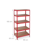 relaxdays 2x Schwerlastregal in Rot - (B)90 x (H)180 x (T)60 cm