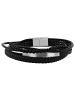 Adeliás Herren Edelstahl Armband Gravurplatte 23 cm mit edlem Onyx in schwarz