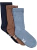 Minymo Kinder Socken "Wool Socks Rib 3-Pack" in Blau