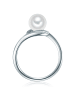 Valero Pearls Ring Sterling Silber Zirkonia Süßwasser-Zuchtperle in silber
