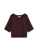 Marc O'Polo DENIM Kurzarm-Pullover relaxed in Burnt Aubergine