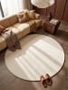 KADIMA DESIGN Rundteppich Uni Antirutsch pflegeleicht Wohnzimmer Schlafzimmer in Creme