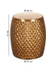 KADIMA DESIGN Couchtisch Rund | Oriental Design, Hammerschlag-Optik, Robust in Gold