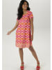 Aniston SELECTED Jerseykleid in orange-pink-weiß-terra-rosa-ockergelb-orangerot