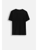 Coccodrillo Geripptes T-Shirt mit kurzen Ärmeln in schwarz