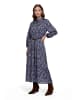 Betty Barclay Hemdblusenkleid mit Bindegürtel in Blau/Braun