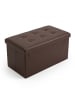 SCENA LIVING Rechteckiger Hocker mit Stauraum aus Kunstleder in Braun, 38 x 38 x 38 cm