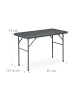 relaxdays Gartentisch in Grau - (B)121,5 x (H)74 x (T)61 cm