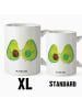 Mr. & Mrs. Panda XL Tasse Avocado Pärchen ohne Spruch in Weiß