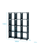 Intirilife Modulares Aufbewahrungs Regal 12 Fächer Bücherregal Steckregal in Schwarz