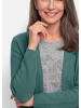 GOLDNER Feinstrickjacke mit Schurwolle in graugrün