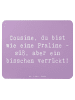 Mr. & Mrs. Panda Mousepad Spruch Cousine Praline mit Spruch in Lavendeltraum