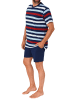 NORMANN Schlafanzug kurzarm Shorty Pyjama Streifen - 78239 in marine