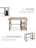 tectake Schreibtisch Paisley 120 x 50 x 73,5 cm, Industrial Holz hell, Eiche Sonoma