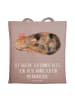 Mr. & Mrs. Panda Tragetasche Einhorn Meerschweinchen mit Spruch in Braun Pastell