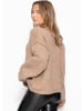 SASSYCLASSY Oversize-Pullover mit Rundhalsausschnitt in Taupe