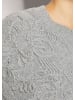 MADELEINE Rundhals-Wollpullover mit Kordelstickerei in silbergrau / melange