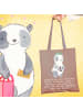 Mr. & Mrs. Panda Tragetasche Fußball Bayern mit Spruch in Braun Pastell