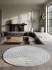 KADIMA DESIGN Kurzflorteppich Gestreift CETINA Polypropylen-Polyester Grau 160 x 160 cm in Grau