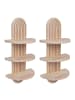 relaxdays 2 x Wandregal in Natur - (B)21,5 x (H)45 x (T)12 cm