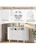 ABRIHOME Sideboard in Weiß mit kühlschrankähnlichen Türen und verstellbaren Füßen