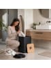 relaxdays Wäschekorb in Schwarz/ Natur - 70 l