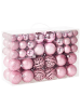 Beliani 1er-Set Weihnachtsbaumkugeln VANERN in Rosa/Silber