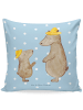 Mr. & Mrs. Panda kuschelkissen 40x40 Bären mit Hut ohne Spruch in Blau Pastell