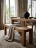 KADIMA DESIGN Sitzbank Sheesham | 160x45x35cm, Massivholz, Landhaus in Braun