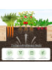 COSTWAY Gartenbeet mit 2 Pflanzkästen 228x62x25cm in Hellbraun