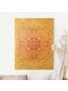 WALLART Leinwandbild Gold - Mandala Aquarell Sonne Ornament rosa in Rosa