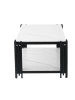 ABRIHOME Couchtisch in Schwarz Marmoroptik 114x64x46 cm mit Metallbeinen