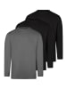 Ragman Langarmshirt Basic in Schwarz / dunkelgrau