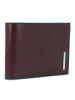 Piquadro Blue Square Geldbörse Leder 12,5 cm in mahogany