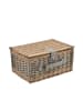 casa.pro Picknick-Korb für 4 Personen in Grau (L)40cm (B)28cm (H)19cm