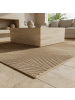 KADIMA DESIGN Teppich In-/Outdoor Jute-Optik Flachgewebe Blattmuster Polypropylen