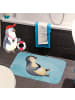 Mr. & Mrs. Panda duschmatte Pinguin Lachen ohne Spruch in Eisblau