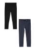 name it Leggings 2er-Set wadenlang elastisch bequem in Schwarz-Blau