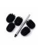 relaxdays 12 x WC-Bürste-Set in Schwarz/ Silber - (L)35,5 x (Ø)8 cm