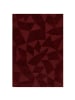 KADIMA DESIGN Wollteppich 3D-Geometrie Hoch-Tief-Struktur Shard Teppich Wolle in Rot