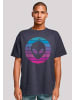 F4NT4STIC Heavy Oversize T-Shirt Alien Kopf in marineblau