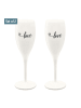 koziol CHEERS No. 1 - LOVE EDITION * - Sektglas 2er-Set mit Druck in cotton white