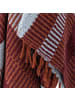 Bloomingville Decke ISNEL Dunkelrot Hellblau Gestreift 160x130 cm