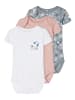 name it Mädchen Baby 3er Pack Bodies kurzarm Blumenmotiv Pale Mauve 50