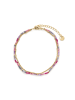 Luxenter Fußkette aus violettem Kristall mit 18-karätiger Gelbgold-Finish – Miwa