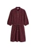 Marc O'Polo DENIM Kurzer Seersucker-Kleid A-Shape in Dark Red