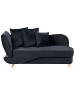 Beliani Chaiselongue MERI in Schwarz/Braun - (W) 155 x (H) 76 x (L) 69 cm