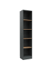 VCM  Bücherregal Dilos 183 x 38 cm für Aktenordner in Anthrazit / Honig-Eiche