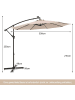 COSTWAY Sonnenschirm 300 cm mit LED in Beige