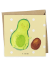 Mr. & Mrs. Panda Deluxe Karte Avocado Kern rollt ohne Spruch in Gelb Pastell